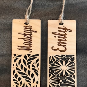 Personalized Custom  Laser Cut Wooden Bookmarks