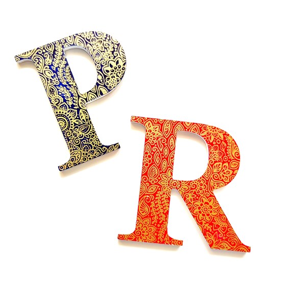 Wooden Alphabet Alphabets Symbol Letter Home Decor Room Etsy
