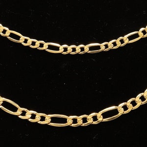 Solid 10K Gold Figaro Chain, Genuine Gold Chain Men Women Kids, Gold Necklace Figaro, Figaro Link Chain 2mm 3mm 4mm 5mm