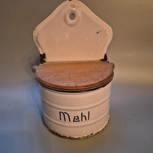 Alter emaillierter Mehlbehälter Email vintage