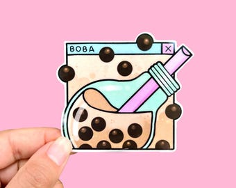 Cute Boba Milk Tea Sticker | Glossy Vinyl Sticker