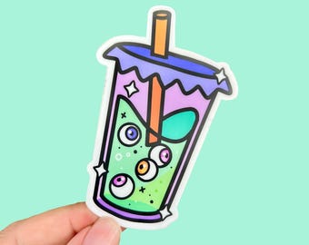 Eyeball Boba Sticker | Spooky Sticker | Halloween Sticker | Matte Vinyl Sticker