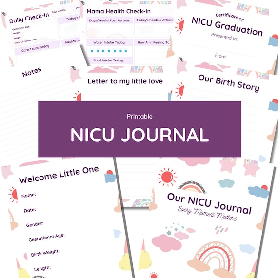 NICU Journal NICU Baby Gift Printable Download Nicu Baby