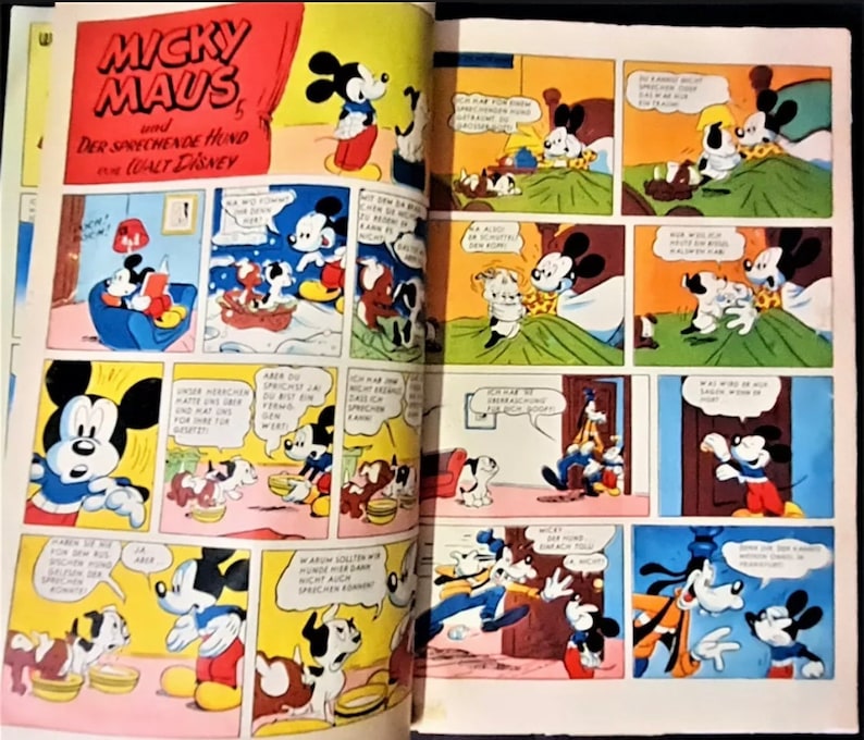 Micky Mouse stripboek nr. 1, originele eerste editie uit 1951, in uitstekende staat afbeelding 3