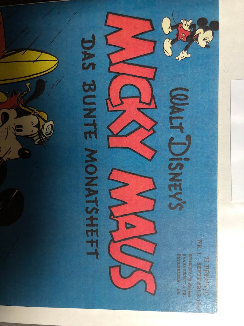 Micky Mouse stripboek nr. 1, originele eerste editie uit 1951, in uitstekende staat afbeelding 9