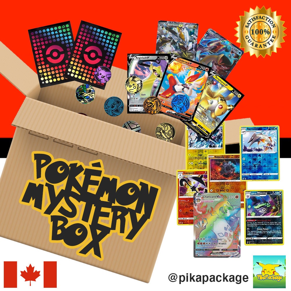 Pokemon Cards Mystery Box GUARANTEED GX, V, Vmax OR Full Art Card More 