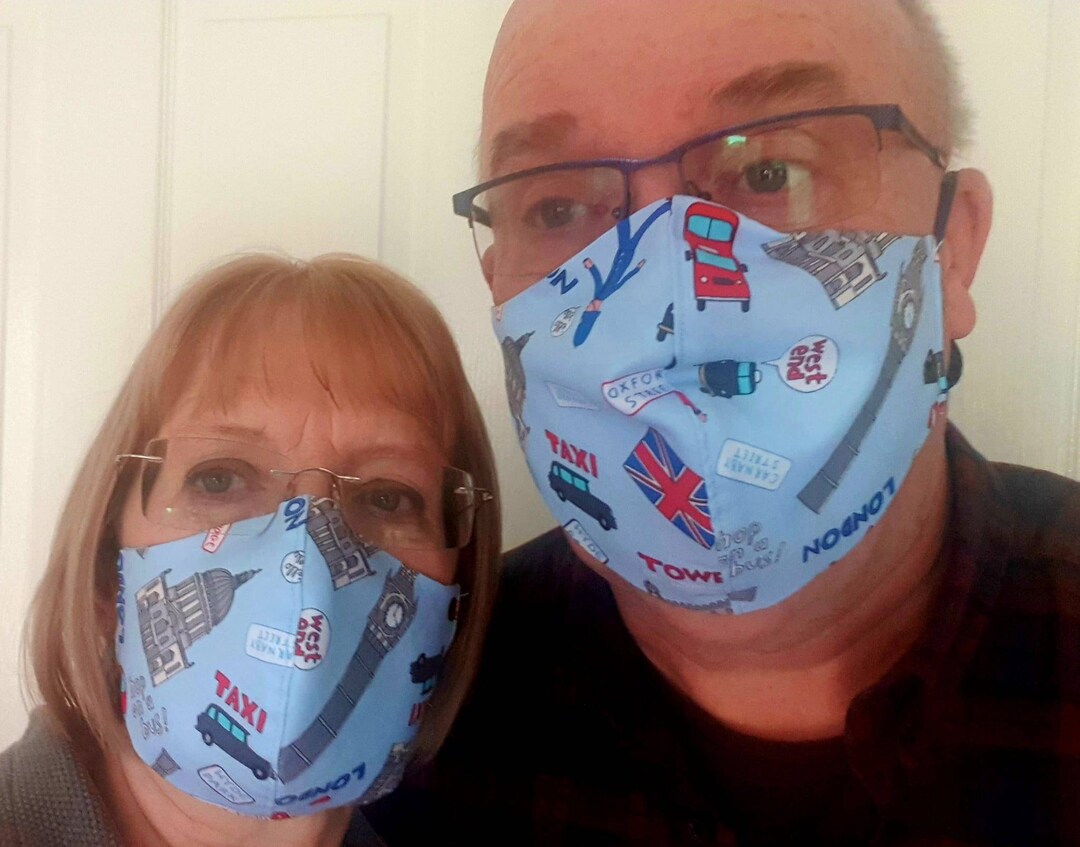 Adult Face Mask. London Landmarks Design. 2 Sizes Etsy