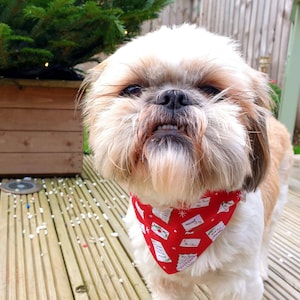 Bandana para perro. Diseño con carta a Papá Noel. 2 tamaños