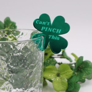 Shamrock Drink Tags: Personalized Acrylic St. Patrick&#39;s Day Party Favors