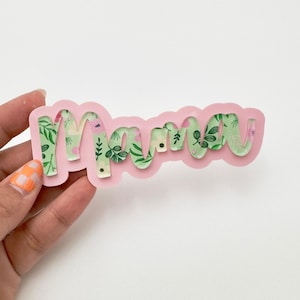 Floral Acrylic Bag Tag for Bogg Bag: Personalized Name Accessory