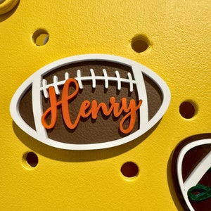 Personalized Football Bag Tag: Leather-Feel Sports Charm, Bogg Bag Accessory
