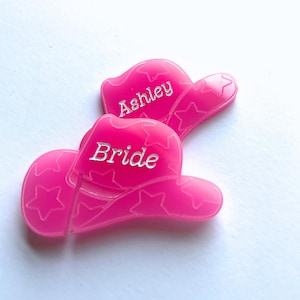 Cowgirl Hat Drink Tags| Set of 12 Drink Markers For All Occasions, Western Disco Acrylic Drink Charms