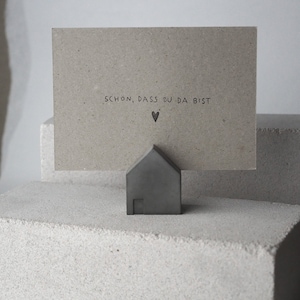 Kartenhalter I Haus I Beton I Grau I handmade
