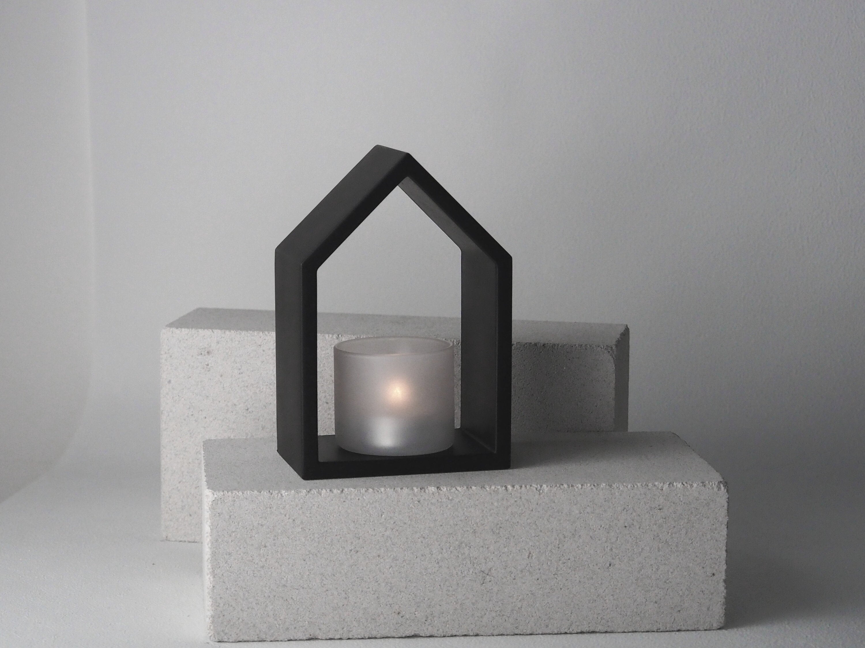 Decoration House Light House Black Jesmonite handmade