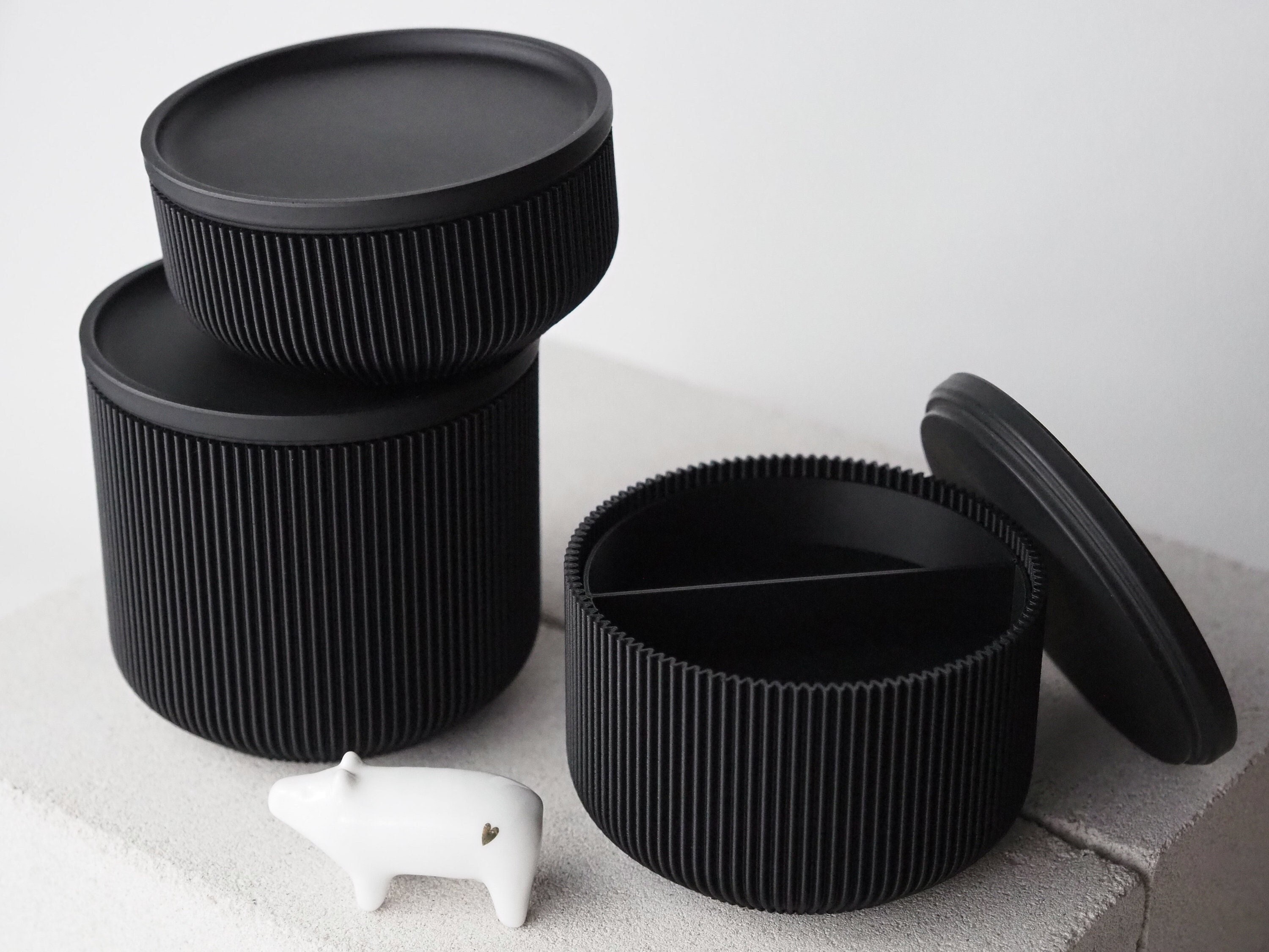 Storage box I 3D printing I Jesmonite I Black