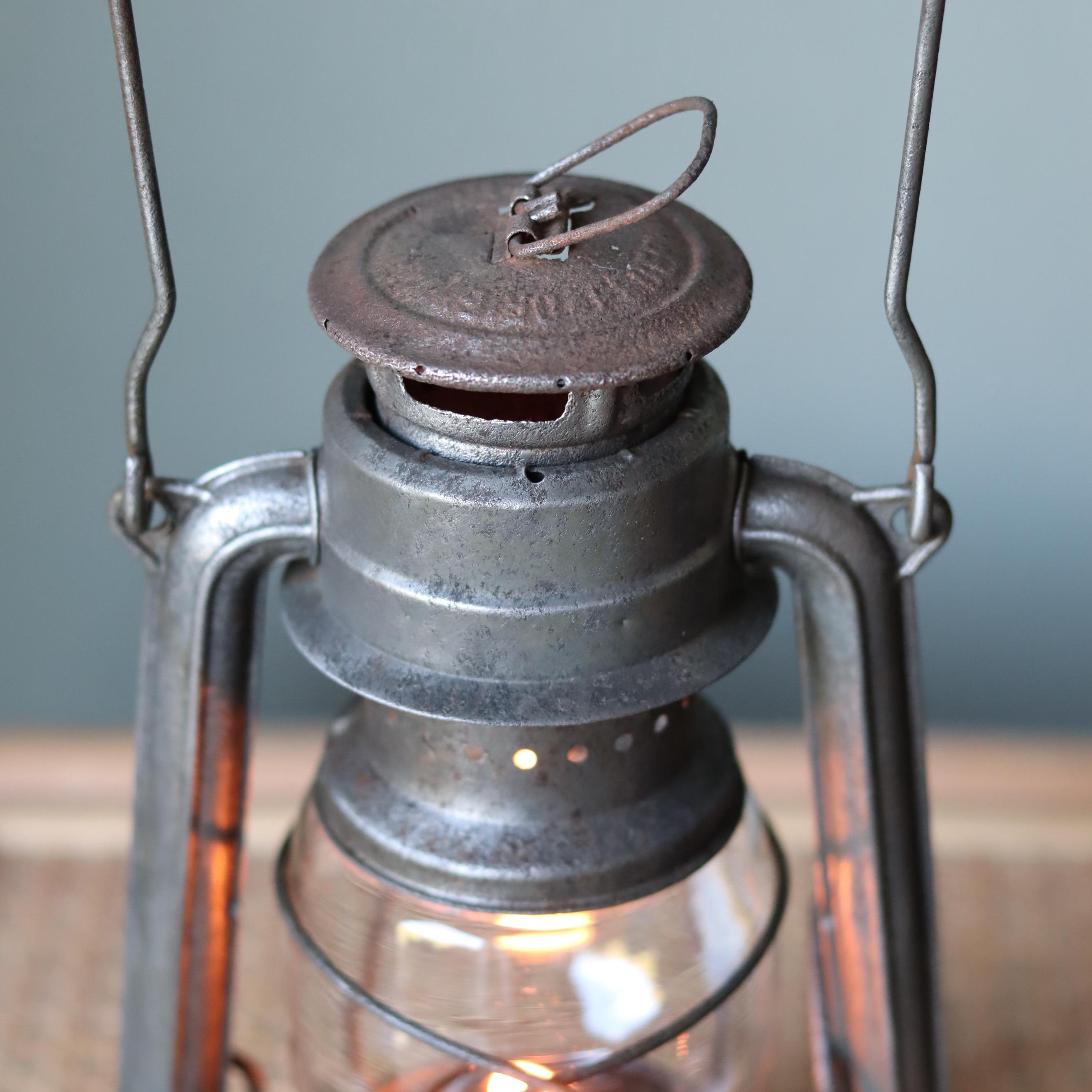 Beautiful Vintage Weathered Storm Lamp, Storm Lantern, Feuerhand