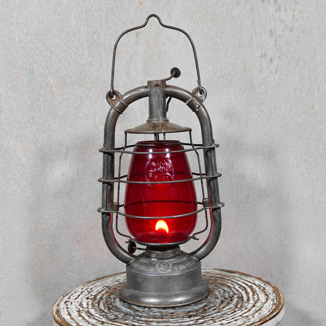 Rare Feuerhand 423 Storm Lamp With Extremely Rare Red Glass; There