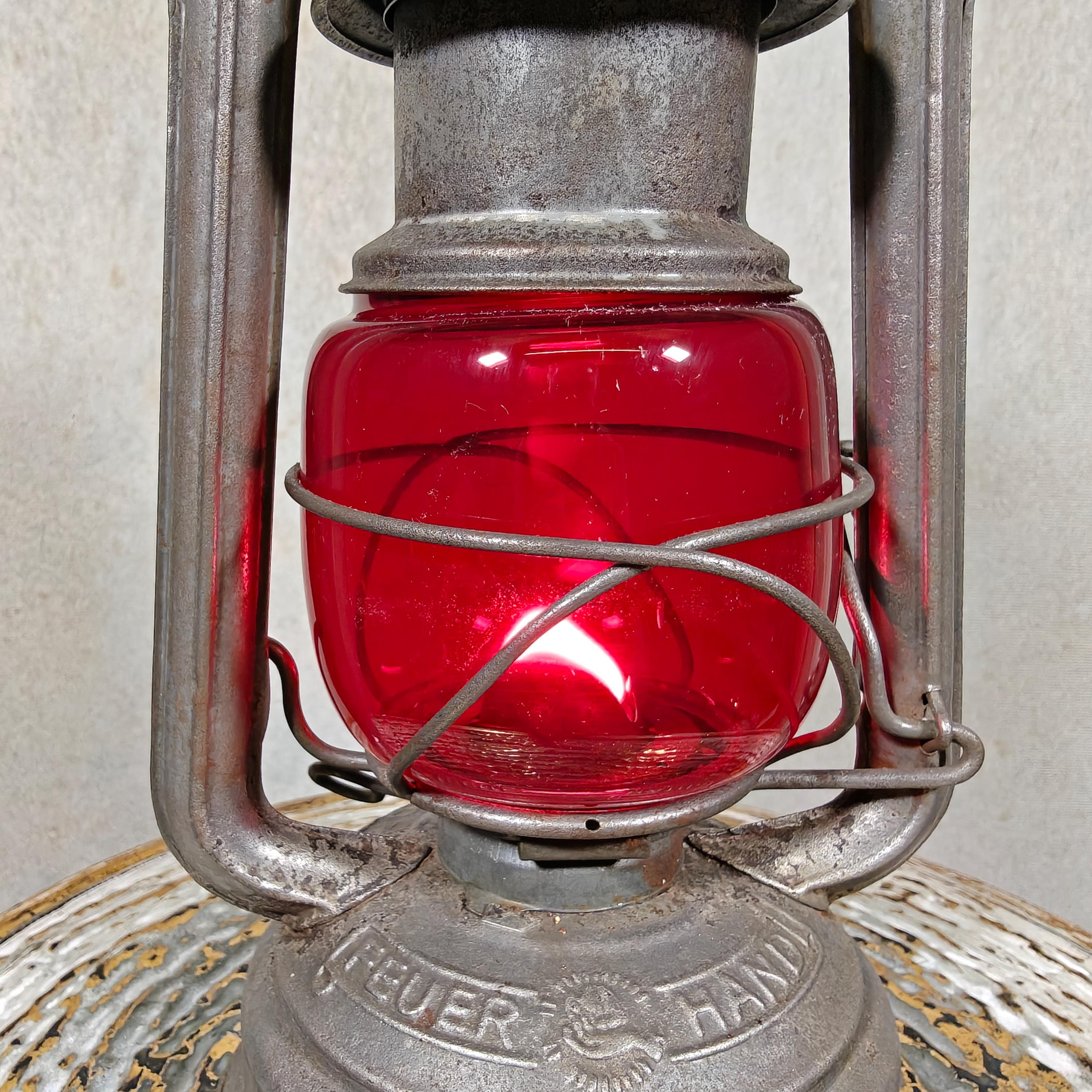 Rare Vintage Storm Lamp, Storm Lantern, Feuerhand 276 ATOM, in Rat