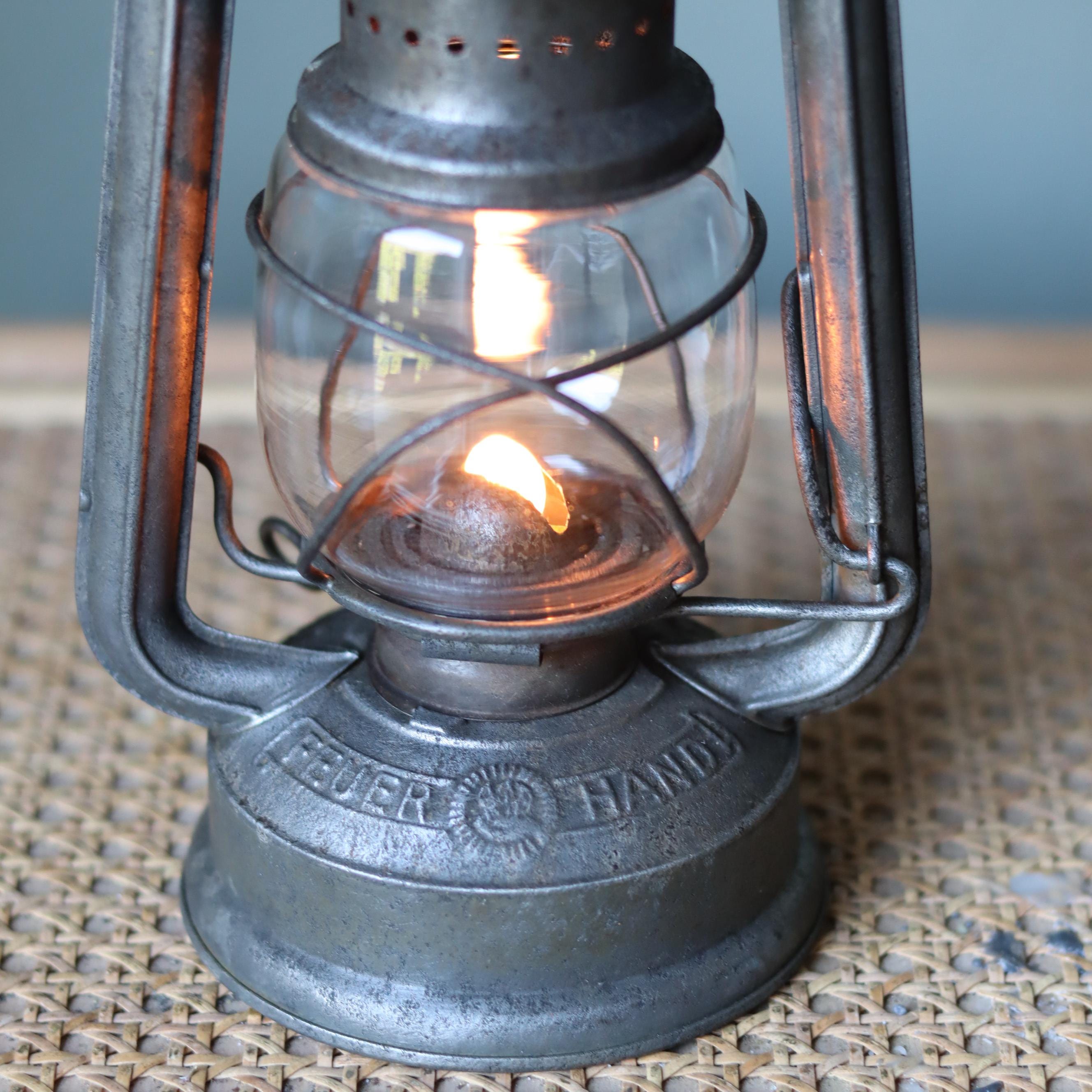 Beautiful Vintage Weathered Storm Lamp, Storm Lantern, Feuerhand