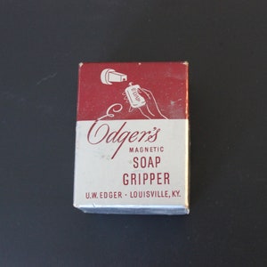 Edgers Magnetic Soap Gripper - White - New Old Stock