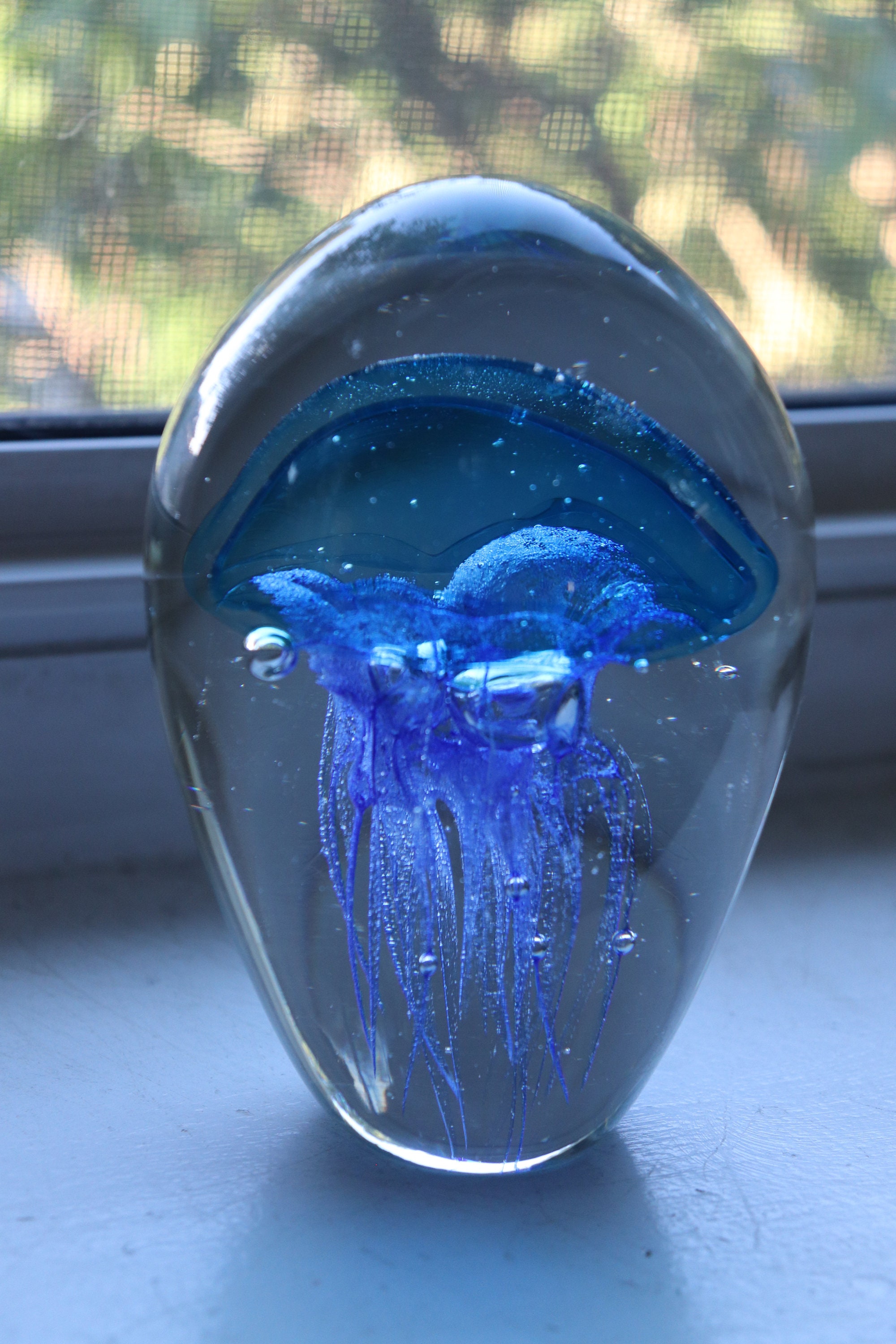 Heavy Jellyfish Art Glass Paperweight - Etsy
