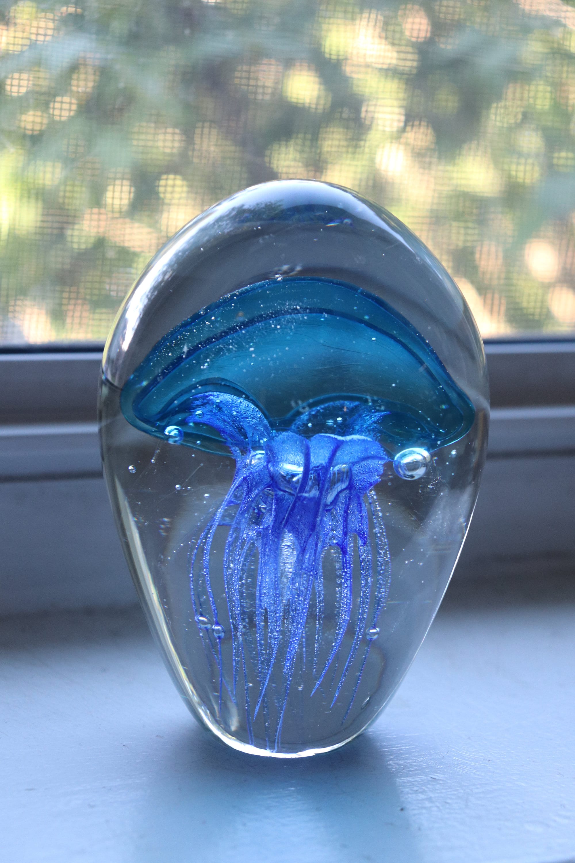 Heavy Jellyfish Art Glass Paperweight - Etsy