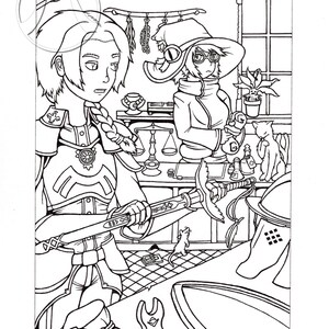 Fantasy Magic Shop Coloring Page