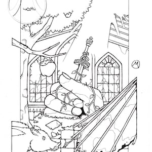 Sword in the Stone Coloring Page