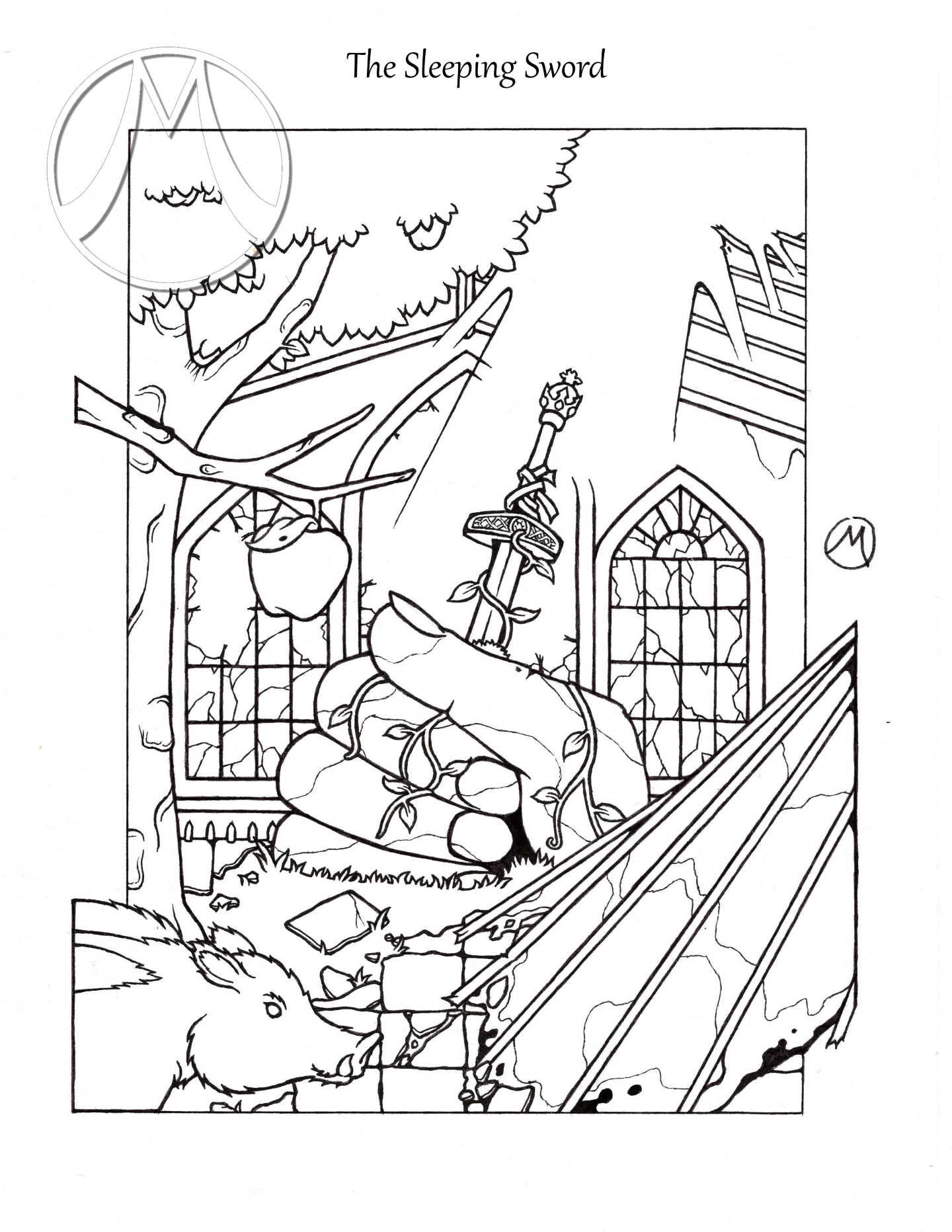 Sword in the Stone Coloring Page - Etsy