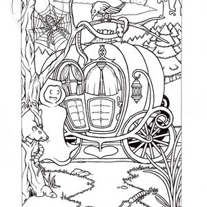 Halloween Pumpkin Carriage Coloring Page