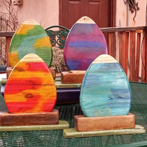 Handmade wooden Easter eggs