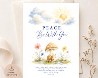 Peace Be With You Christian Encouragement Card John 14:27 Thinking of You Card Scripture Greeting Card Note Sympathy Card Bible Verse Card