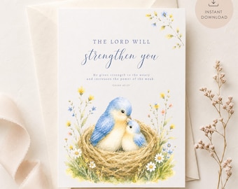Christian Encouragement Card Hope Card Thinking of You Note Get Well Soon Card Praying for You Card Comfort Card Religious Greeting Card