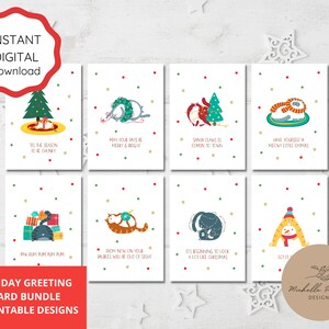 Feliz natal para impressão pacote de cartões de gato de natal engraçado trocadilho de natal cartão de amante de gato gato gordo cartão de felicitações exclusivo amante de gato natal