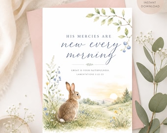 Christian Encouragement Card His Mercies Are New Every Morning Thinking of You Card Bible Verse Card Christian Hope Gift Scripture Card
