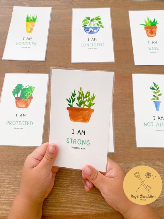Christian Affirmations for Kids Bible Verse Scripture Cards Faith Based Encouragement Identity in Christ Confidence Cards for Children