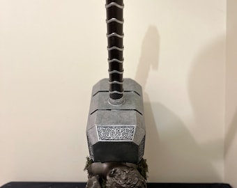 Marvel-Thor Mjolnir 7lb Replica (Thor,Thor 2, Age of Ultron, Endgame, Love and Thunder) W/ stand