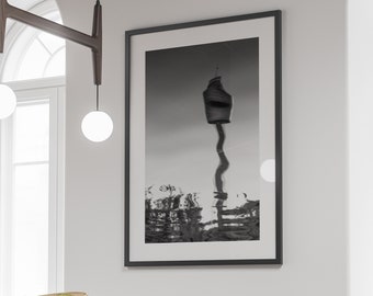 Sydney Tower Reflection, Fine Art, Architecture Poster, Large Wall Art Prints, Digital Download, Printable Wall Art, Black and White Print