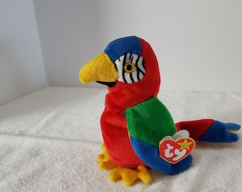 Vintage Ty Beanie Baby "Jabber" Parrot Plush 1997