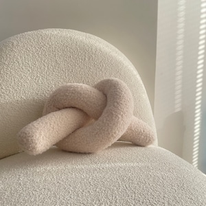 Boucle Knot Pillow: Chunky Teddy Decorative Cushion