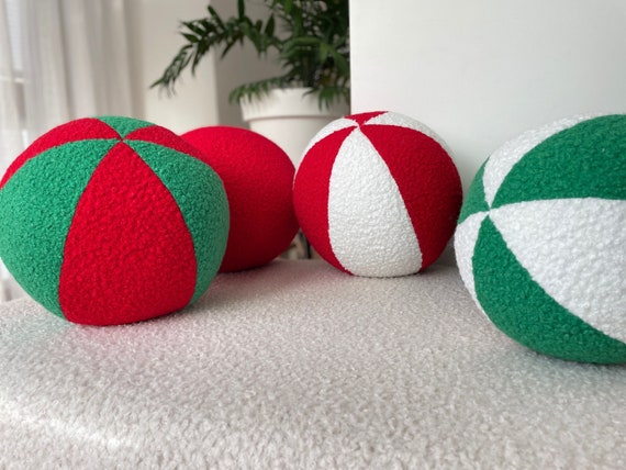 Happy Xmas!, Boucle Ball Decorative Pillow, Teddy Ball Cushion,Best seller Home Decor, modern minimalism, fluffy, Christmas ornament, Noel