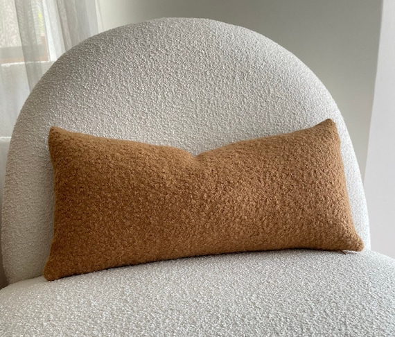 Peanut Boucle Pillow Cozy Best Seller Square Lumbar Pillow Case Cover fluffy Fur Faux Inner Cushion Etsy