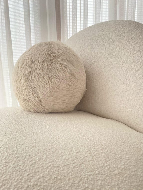 Luxurious Faux fur Ball Pillows- Cozy Plush - Boho, Chic Home Decor