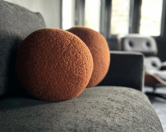 Boucle Cinnamon Ball Decorative Pillow, Teddy Ball Cushion,Best seller  Home Decor,Round Throw Ball ,teddy ball pillow, boucle,fluffy pillow