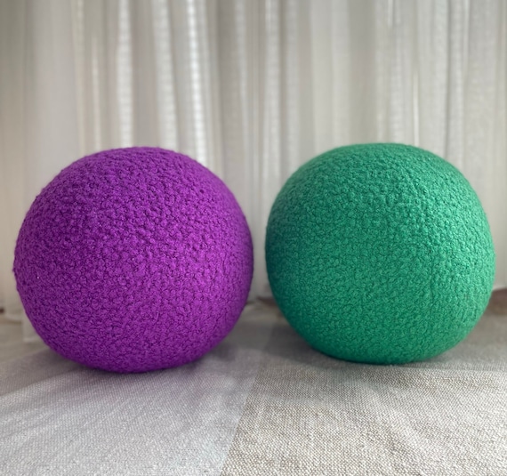 Purple Boucle Ball Decorative Pillow, Teddy Ball Cushion,Best seller Home Decor,modern minimalism, fluffy, scandinavian,