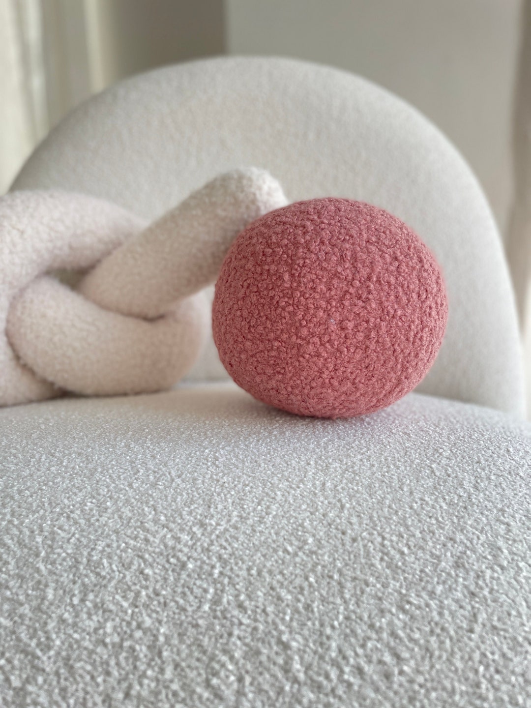 Boucle Ball Decorative Pillow, Teddy Ball Cushion,best Seller Home