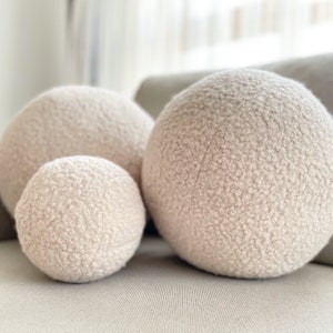 Almofada decorativa Bouclé Ball, almofada Teddy Ball, decoração para casa mais vendida, minimalismo moderno, fofo, escandinavo