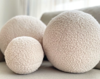 Boucle Ball Deko-Kissen, Teddy Ball Kissen, Bestseller, Wohnkultur, moderner Minimalismus, flauschig, glücklicher Muttertag