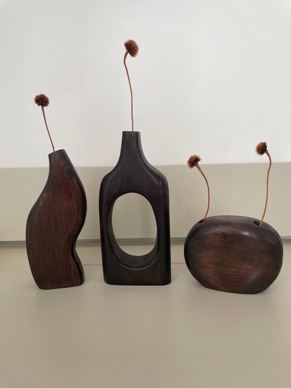 Unique Handcrafted Ash Wood Vase – Modern, Sustainable Design-One of Kind