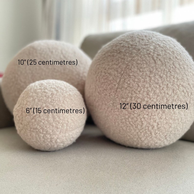 Boucle Ruby Ball Decorative Pillow Teddy Ball Cushionbest Etsy